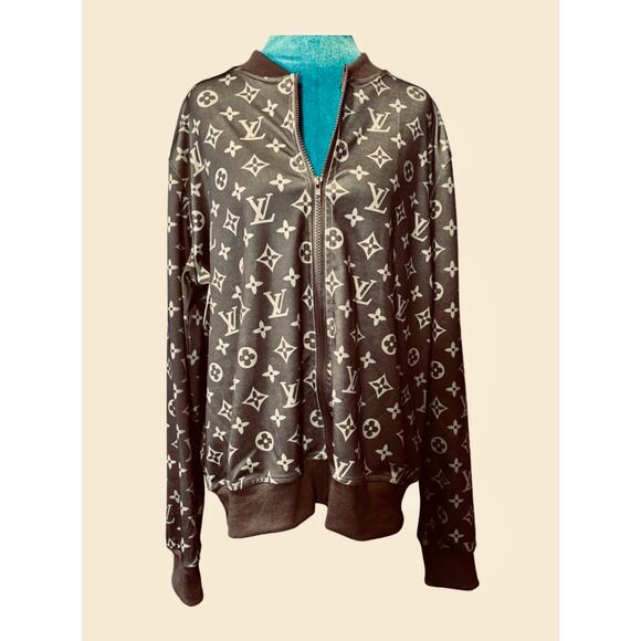 JACKET: Brown & Tan Monogram Design w/Zipper NWT - Picture 11 of 17